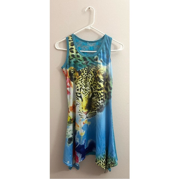 Dresses & Skirts - 5/$20 MUST BUNDLE Vibrant Leopard Print Rhinestone Sleeveless Dress